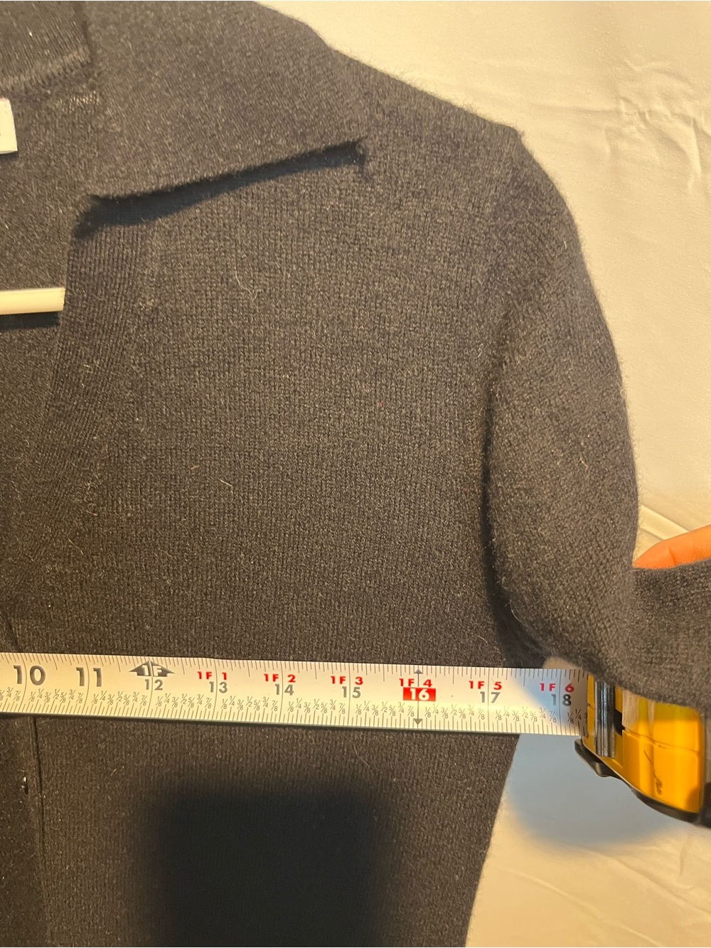 Zara Black fine-knit Deep V-neck Front Button Long Sleeve polo Cardigan S - Picture 5 of 5